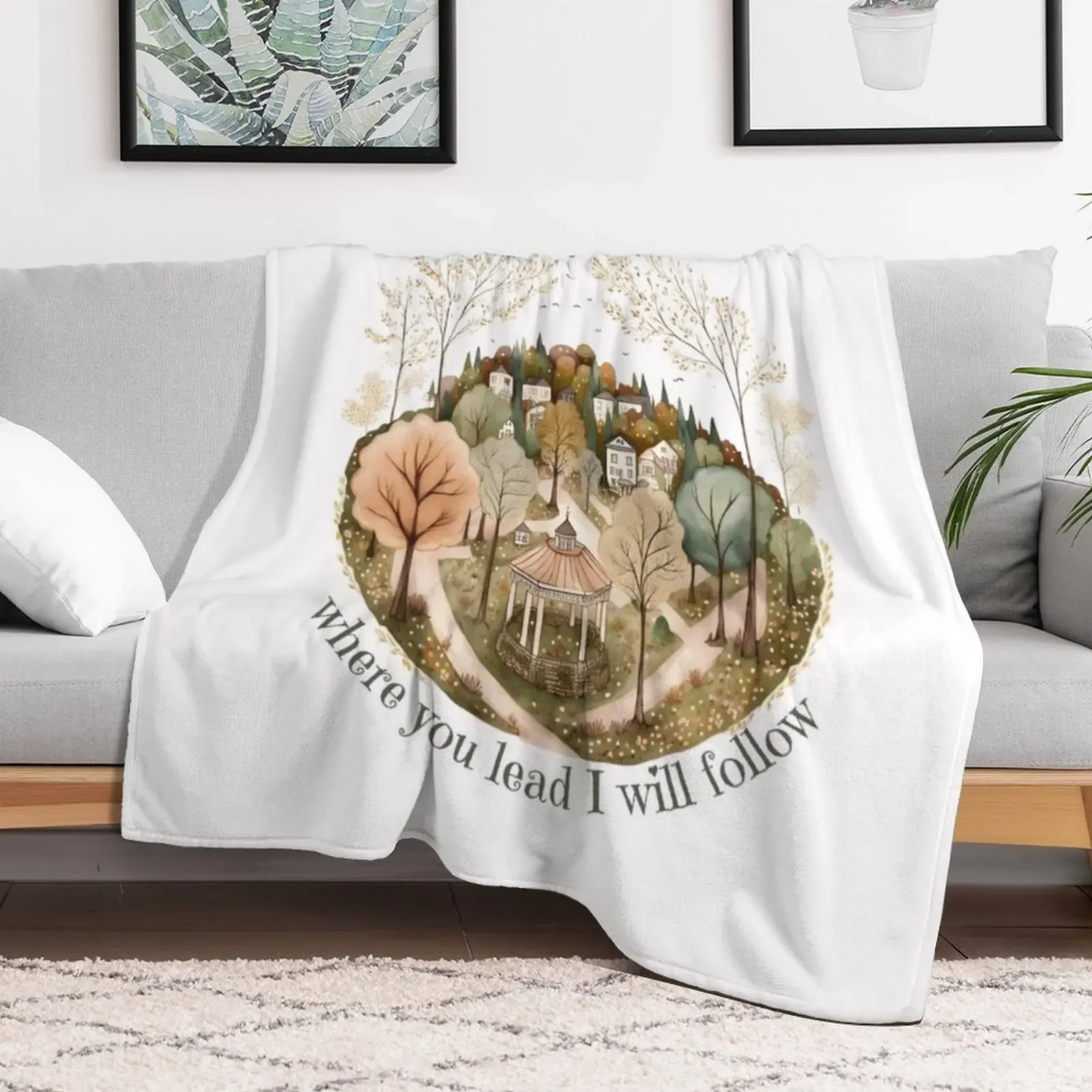 Where you lead - Gazebo - Watercolor art - Gilmore Throw Blanket Luxurious Soft Fuzzy Blanket for Sofa Bed