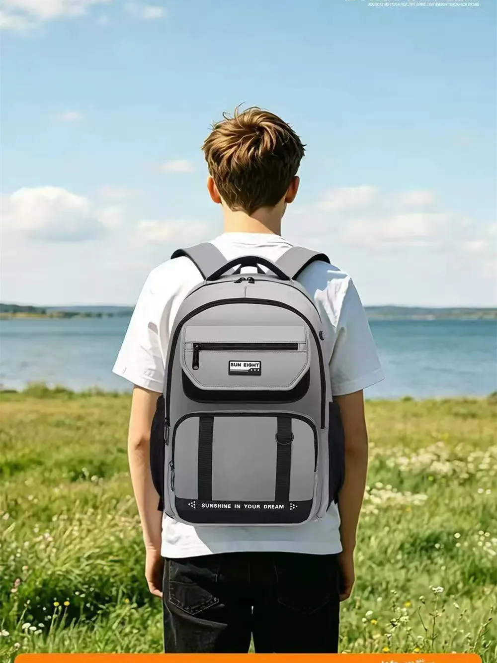 Sun Eight School Bag Travel Backpack Boy Girl Middle High Student Shoulder Orthopedic Backpack Mochila Escolar Water Proof