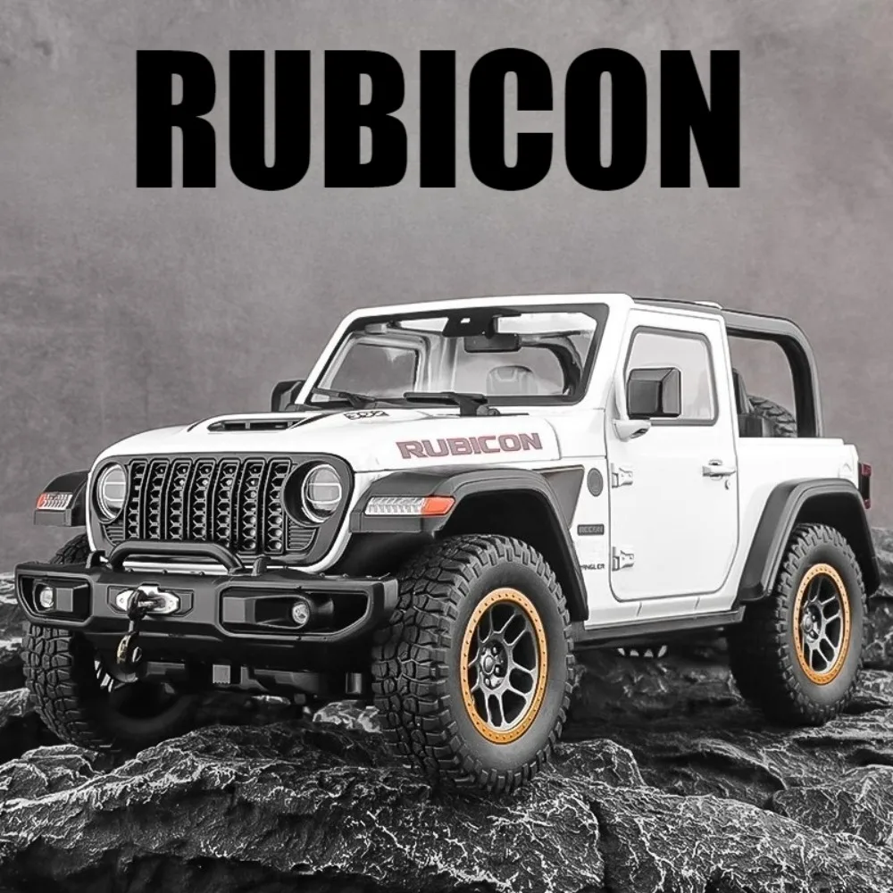 

1:18 масштабная трансформируемая модель Rubicon, игрушечный автомобиль, литой под давлением металлический звук, свет, амортизация, модели внедорожников, подарки для детей