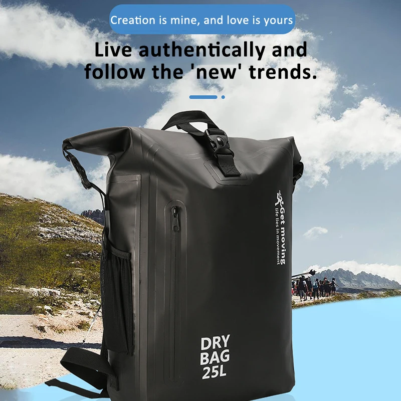 25L Swimming Bag Dry PVC Backpack Waterproof Bucket Sack Large River Trekking Bags Rafting Outdoor Travel Sport Storage Bag