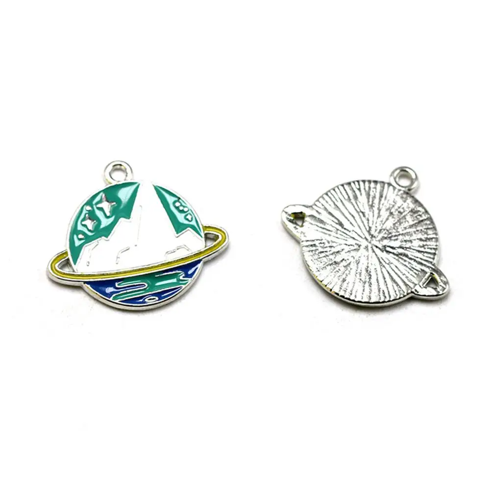 

10 Pcs Alloy Planet Pendant Charm Jewelry Making Pendants Fashion Colorful DIY Accessories Necklace Bracelet Earrings Project