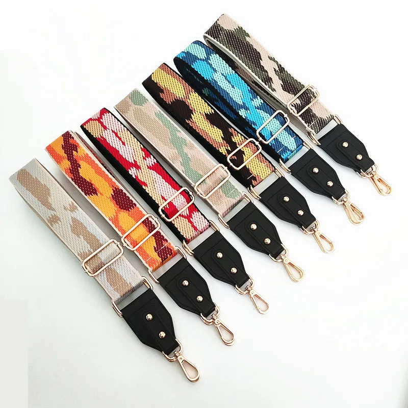 Women Adjustable Single Shoulder Shoulder Strap Handbags Accessories 5cm Camouflage Strap for Side Bag Snake Pattern Belt Bag