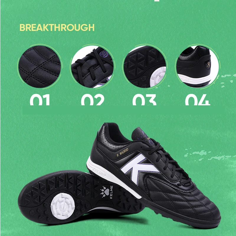 KELME Professional Football Training Shoes for Teenagers TF Non Slip Football Shoes Men Sneaker Match Special Shoes Soccer shoes