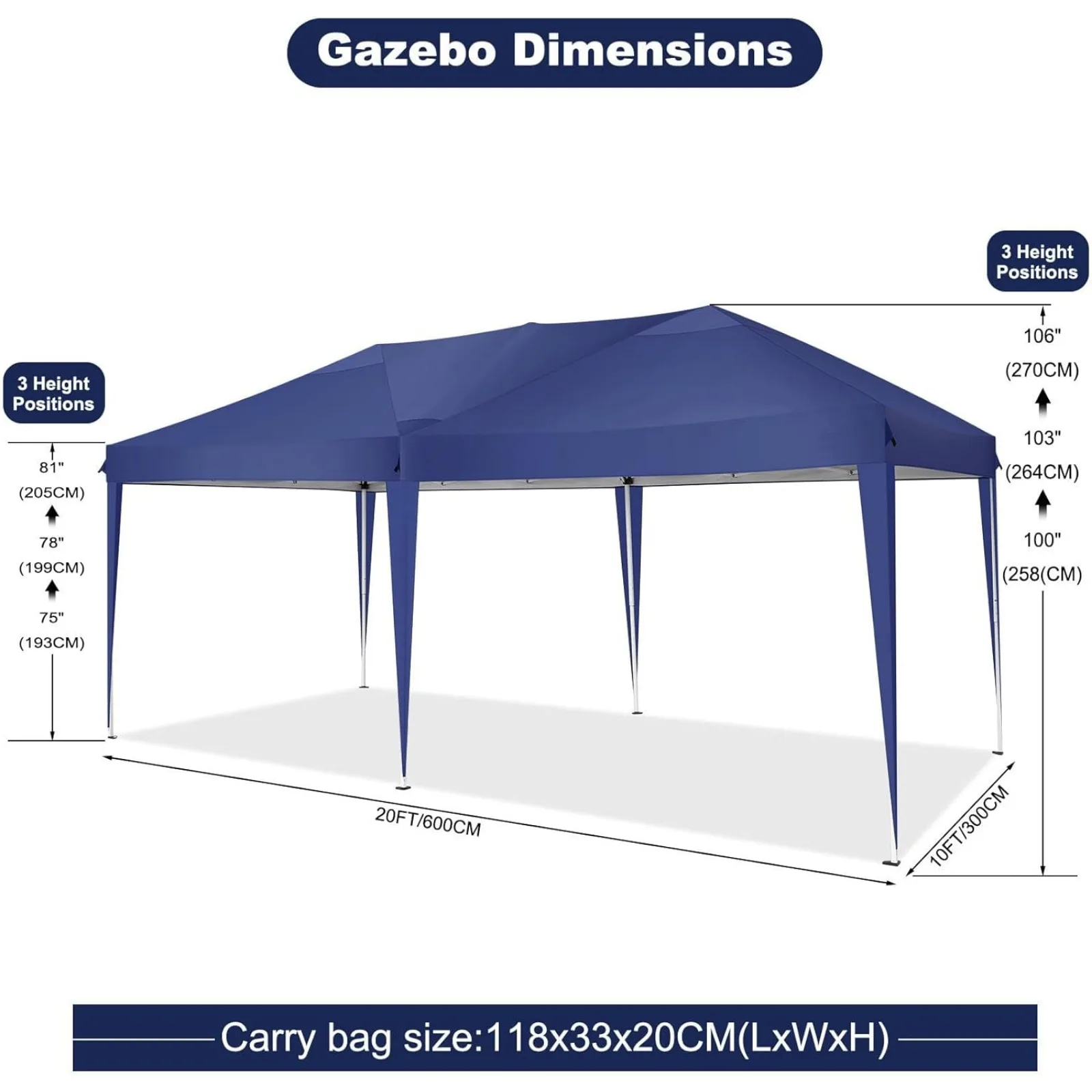 US Canopy 10x20 Pop Up Canopy Tent with 4 Sidewalls Party Tents for Parties Wedding Waterproof Event