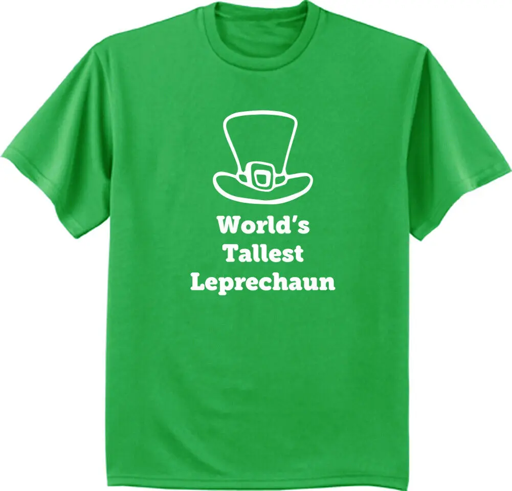 Funny St Pats Day Shirt Mens Graphic Tee Worl Tallest Leprechaun Pattys