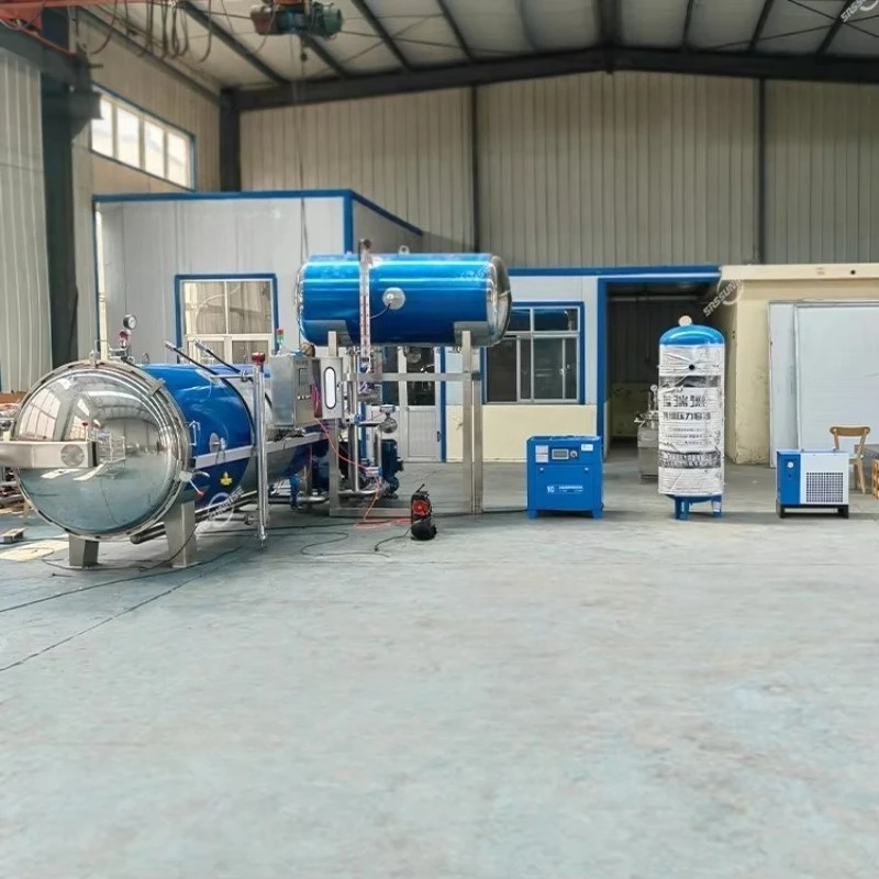 New stainless steel steam sterilizer, PLC control, suitable for canned food autoclave