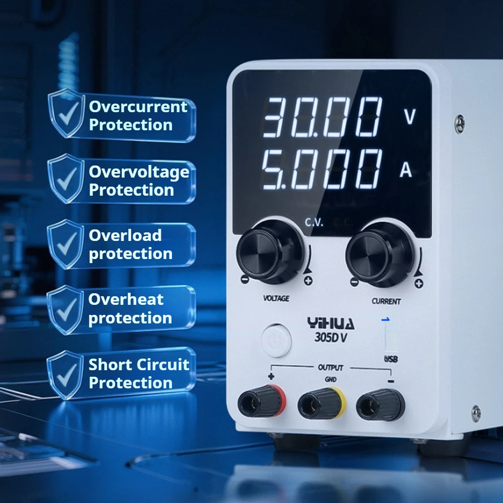 High-precision DC Regulated Power Supply 30V 5A Smart Temperature-Controlled USB Fast Charging/Multiple Protection Power Supply