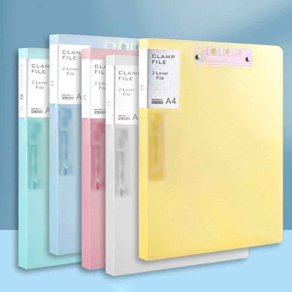 

Transparent A4 Folder Small Size Fashion Design Double Clip Folder Double Clip Fresh Style Transparent Folder