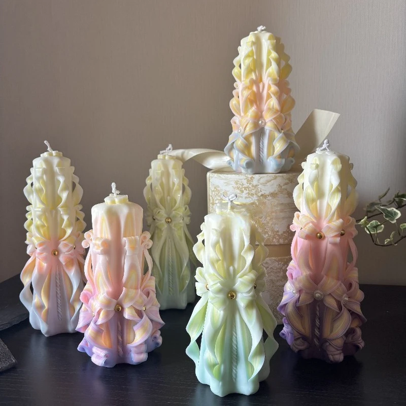 Engraved Flower Scented Candle Double Happiness Gift Set