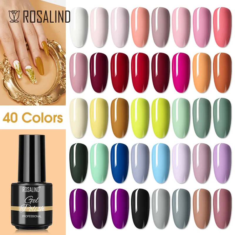 ROSALIND 100 + colori smalto Gel per professionisti Nail Art smalto per unghie Semi permanente Top Base Coat Nails accessori