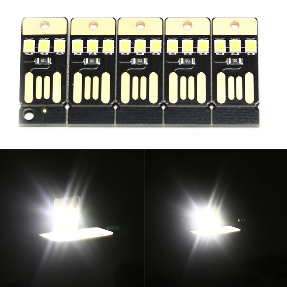 5PCS Night Lamp Mini Pocket Card USB Power LED 0.2W Light for Computer Laptop