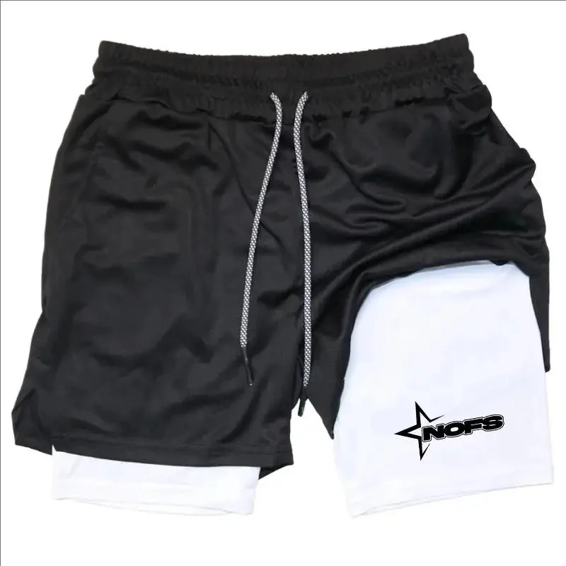 Summer for Men's 2-in-1 Sports Shorts Running Quick-Dry Shorts Double Layer Workout Harajuku Jogging Phone Pocket Towel Loop