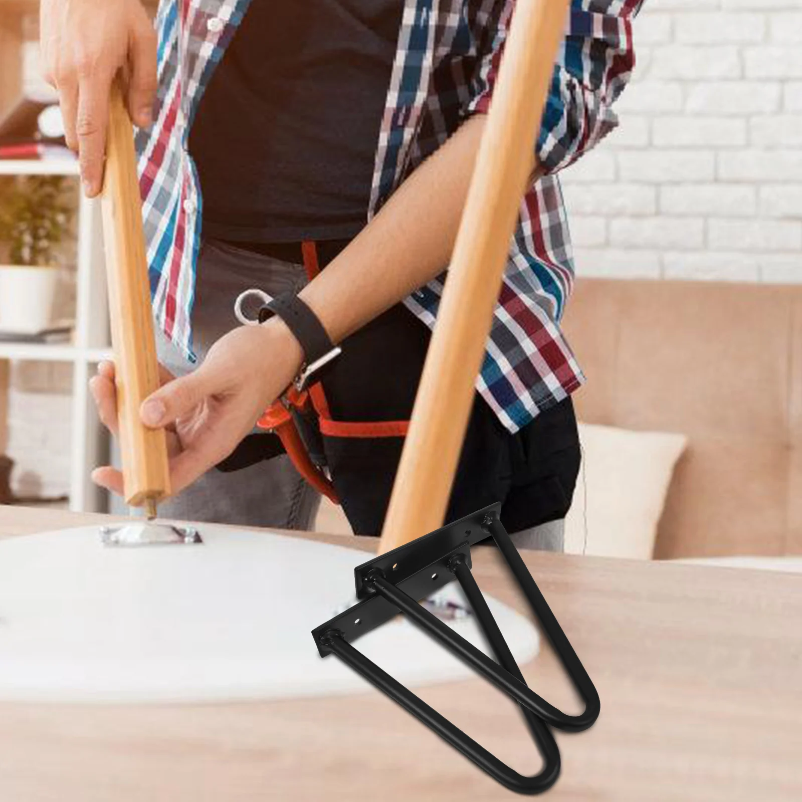 2 Pcs Table Legs Side Coffee Furniture Replacement Chair Dining Metal for Hollow