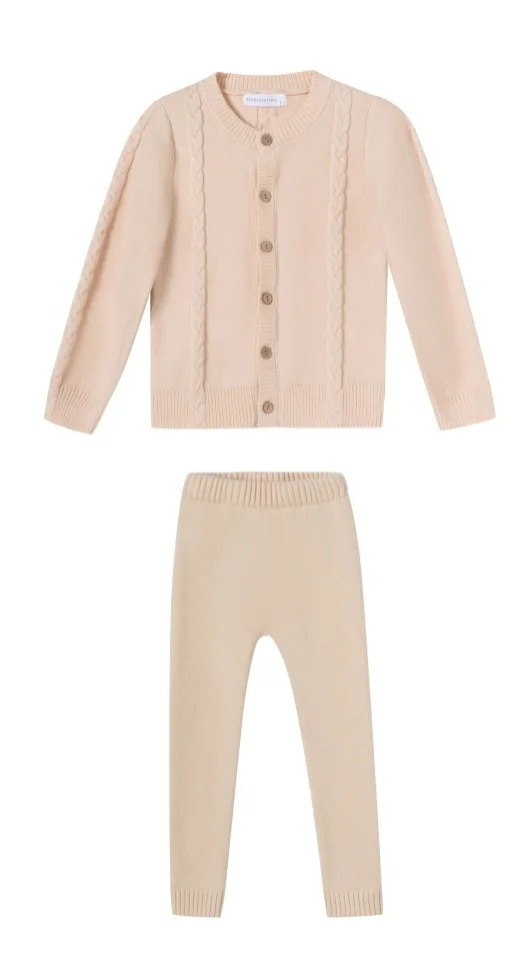 الخريف الشتاء الأطفال الاطفال الملابس القطنية سترة الأخ سترة السراويل وتتسابق مرونة الحياكة بيبي بوي فتاة مجموعة الملابس #1