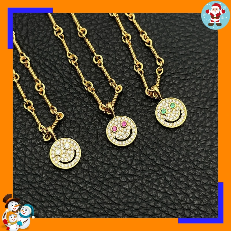 Premium Sense Gold Full Diamond Necklace Men's and Women's Hip Hop Colored Diamond Pendant Classic Collarbone Chain