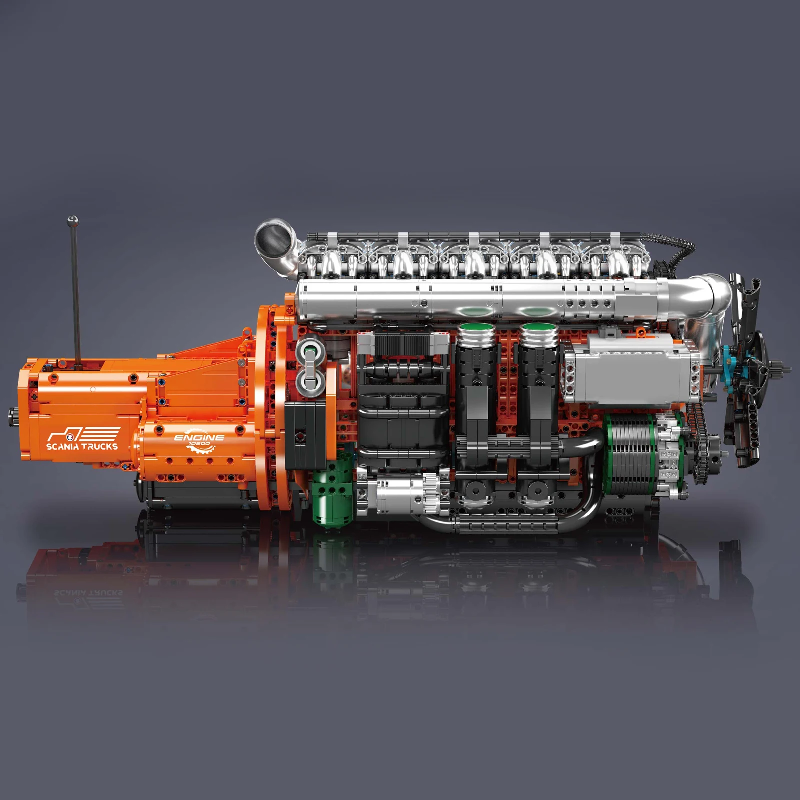 Molde rei 10200 motor técnico brinquedos o caminhão motorizado transmissão bloco de construção tijolo crianças presente natal
