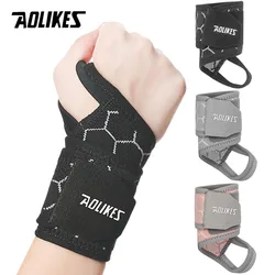 AOLIKES 1PCS Compression Wrist Support Brace Adjustable Elastic Wrist Wraps Wrist Support for Men and Women,Sports,Weightlifting