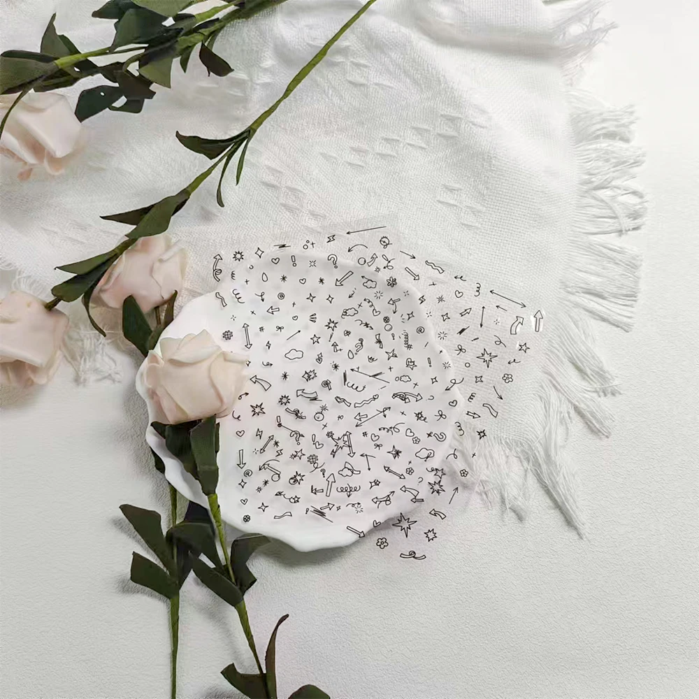 2Sheets Cute Arrow Element Sticker INS Style Decorate Decals For Fridge Notebook Luggage Laptop Phone Case PET Graffiti Sticker