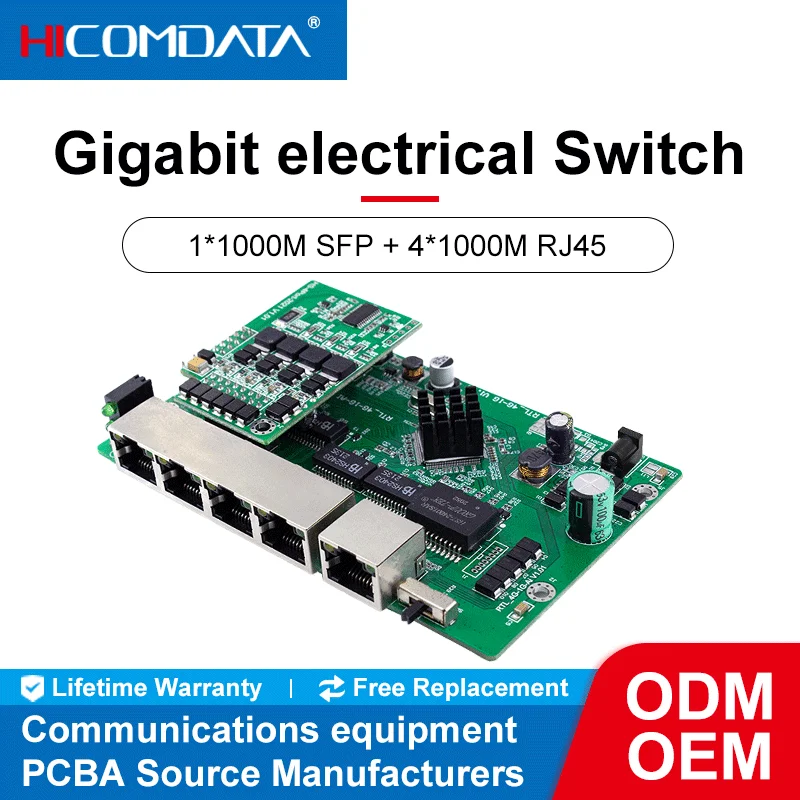 

Unmanaged PoE switch with 1*10/100/1000M RJ45 port and 4*100/1000M PoE ports