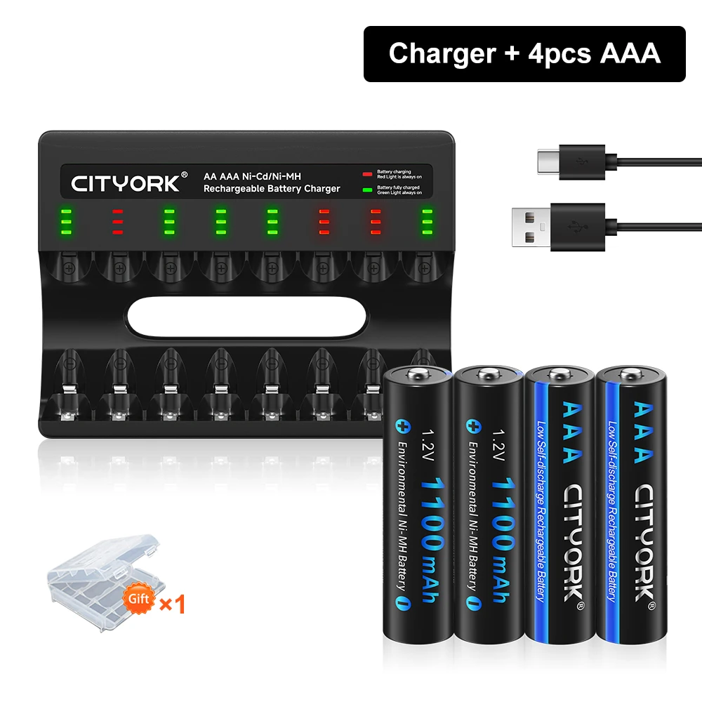 1.2V 3A Battery Charger SET 1.2V AAA NIMH Rechargeable Batties 8-Slots LED Battery Charger For 1.2V AA/AAA