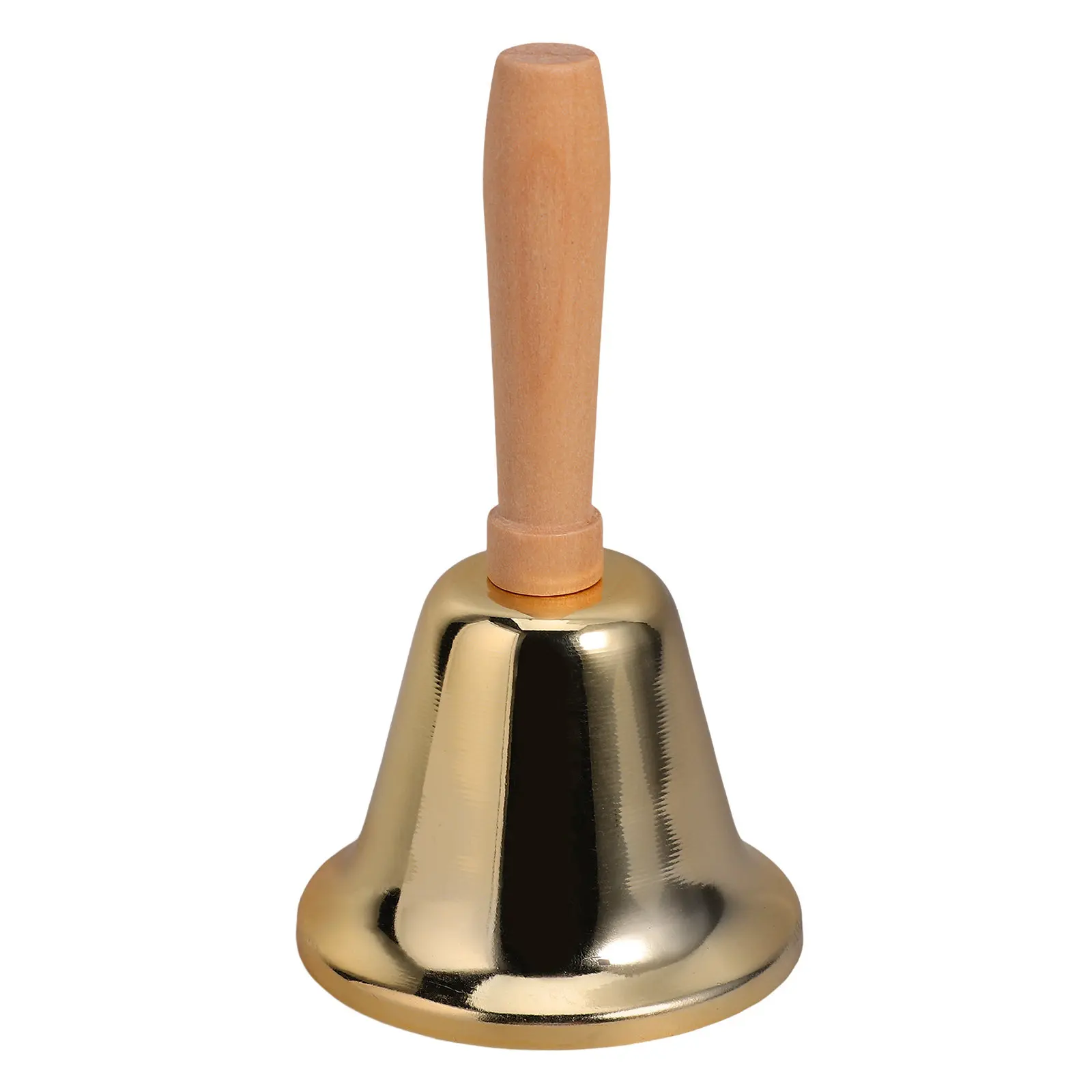 Bell Wooden Handle Loud Clear Ring for Attention Dinner Classroom Wedding Service Bell Portable Size 11.6x6.3cm