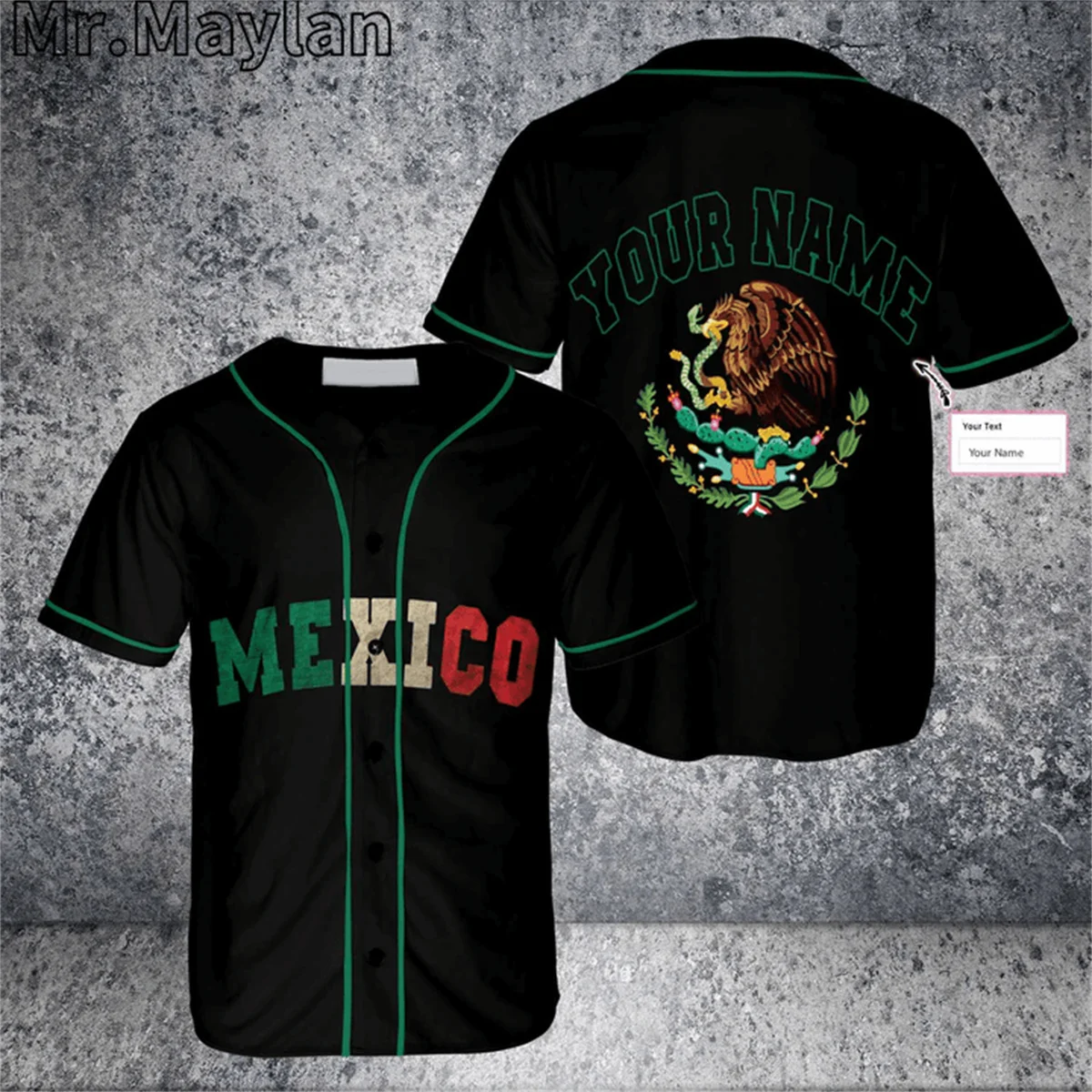 

Custom Name Proud Mexico Baseball Tee Jersey Shirt 3D Printed Men's Shirts Casual Sports Outdoor Streetwear Boys hip hop Tops-1