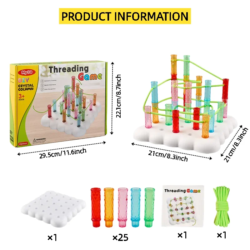 로프 착용 크리스탈 퍼즐 실내 퍼즐 교육용 장난감, 레이어드 음악 장난감 두뇌 발달 논리적 사고 능력