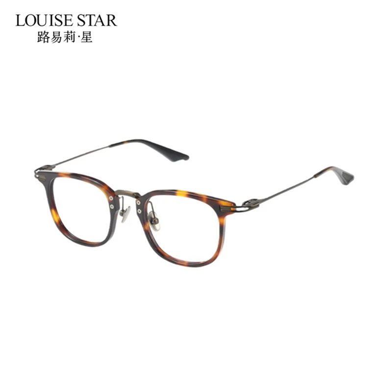 Retro tortoiseshell square prescription glasses acetate eyeglass frame customized myopia anti blue light for men and women