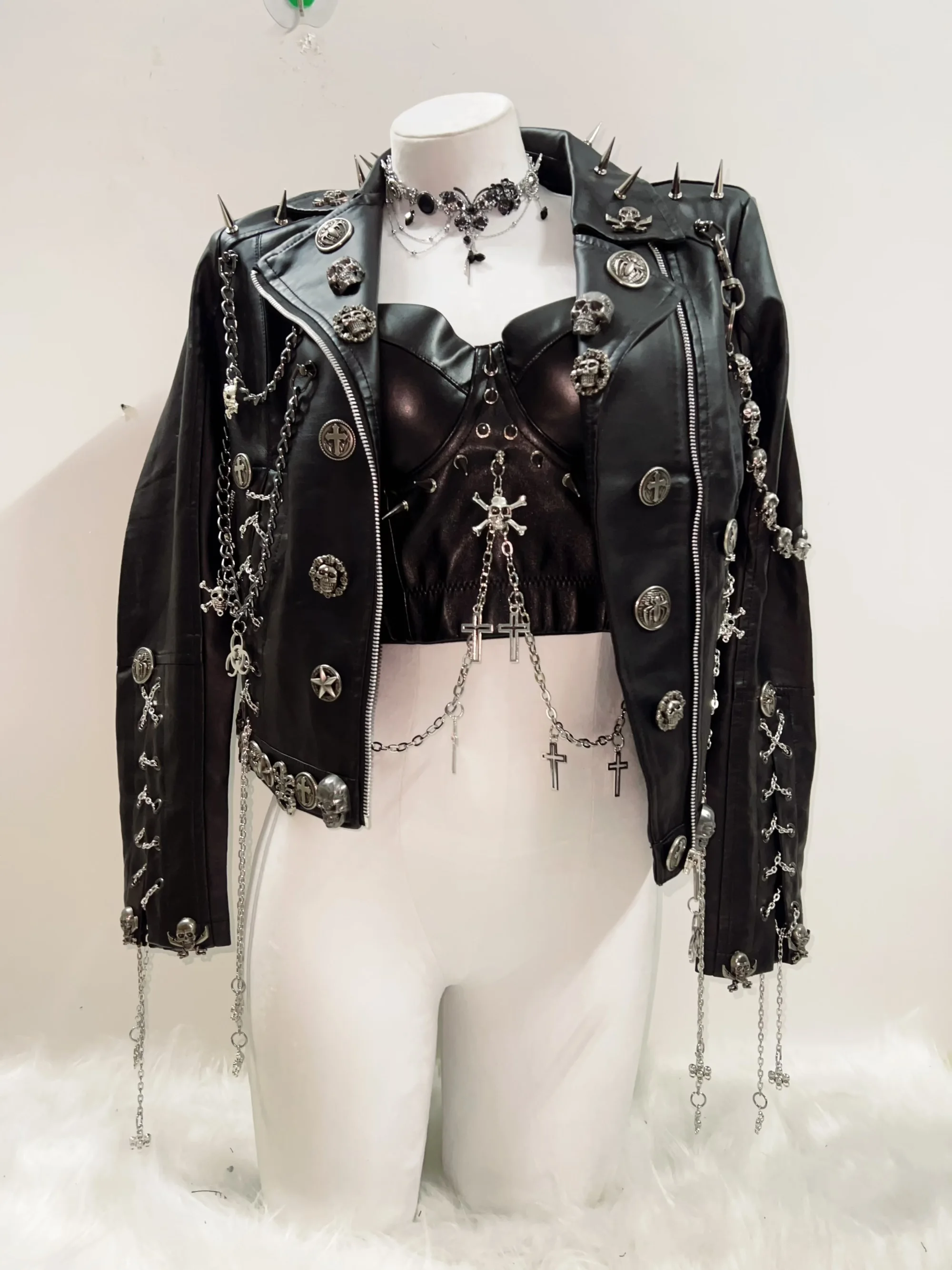 gothic clothes Skull Jacket vintage Jacket Punk Jacket y2k Jacket