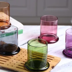 Glass Glass Storage Jar 8 Colors Eternal Life Flower Aromatherapy Candle Glass Cover Food Plant Display Candle Glass Jar