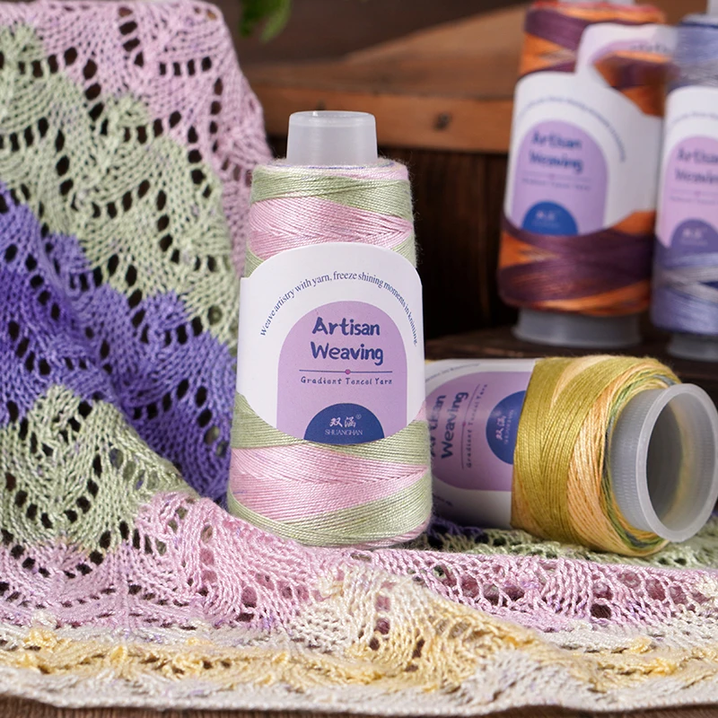 3 Stück Farbverlaufsgarn, 50g pro Rolle, insgesamt 150g, geeignet zum Stricken von Schals, Mützen, Pullovern, Teppichen, Tüchern, Taschenverzierungen und anderen handgefertigten Arbeiten