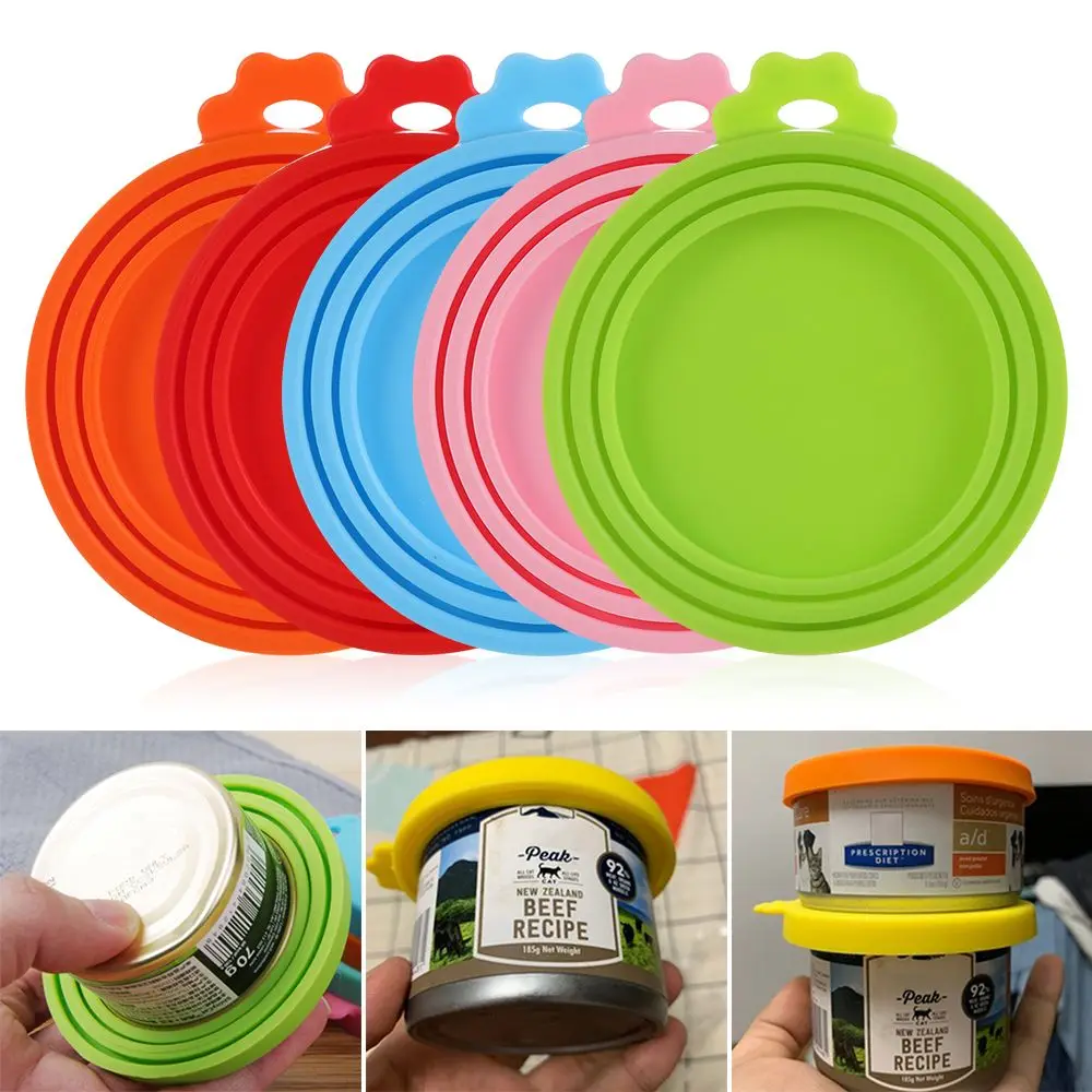 3In1 Reusable Silicone Canned Lid for Dog Cat Storage Top Cap Sealed Feeder Food Tin Box Cover Lid Keep Fresh Pet Kitchen Supply