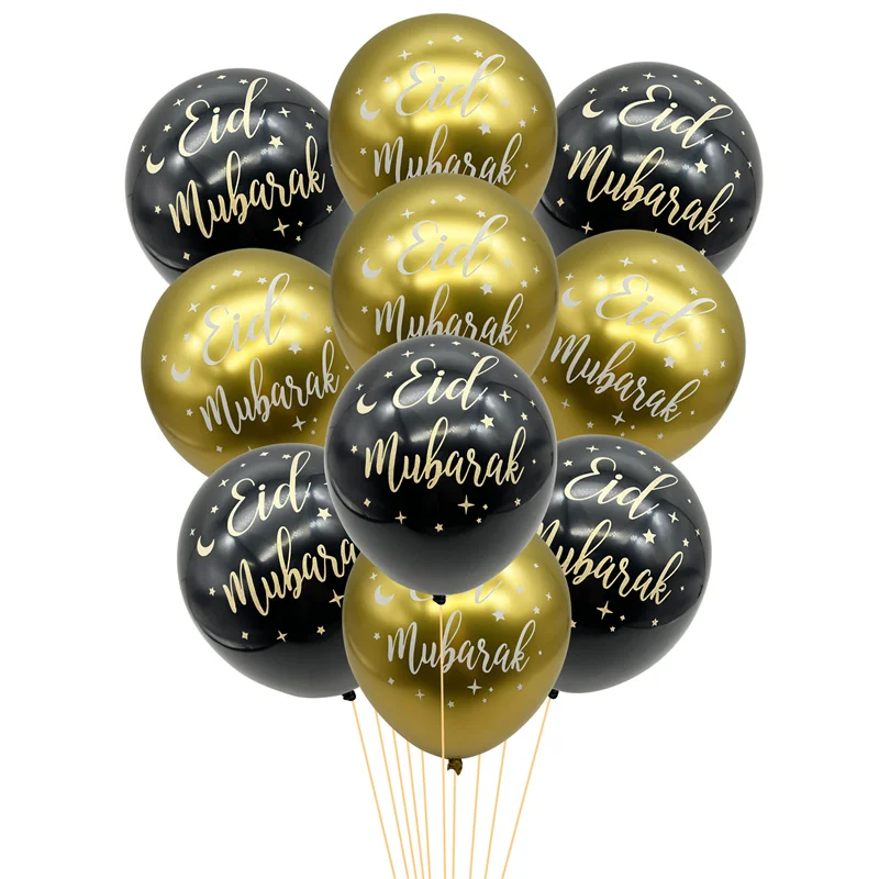 

Gold Eid Mubarak Latex Balloons Ramadan Kareem Decor Islamic Muslim Party Moon Star Balloons Umrah Mubarak Home Party Supplies