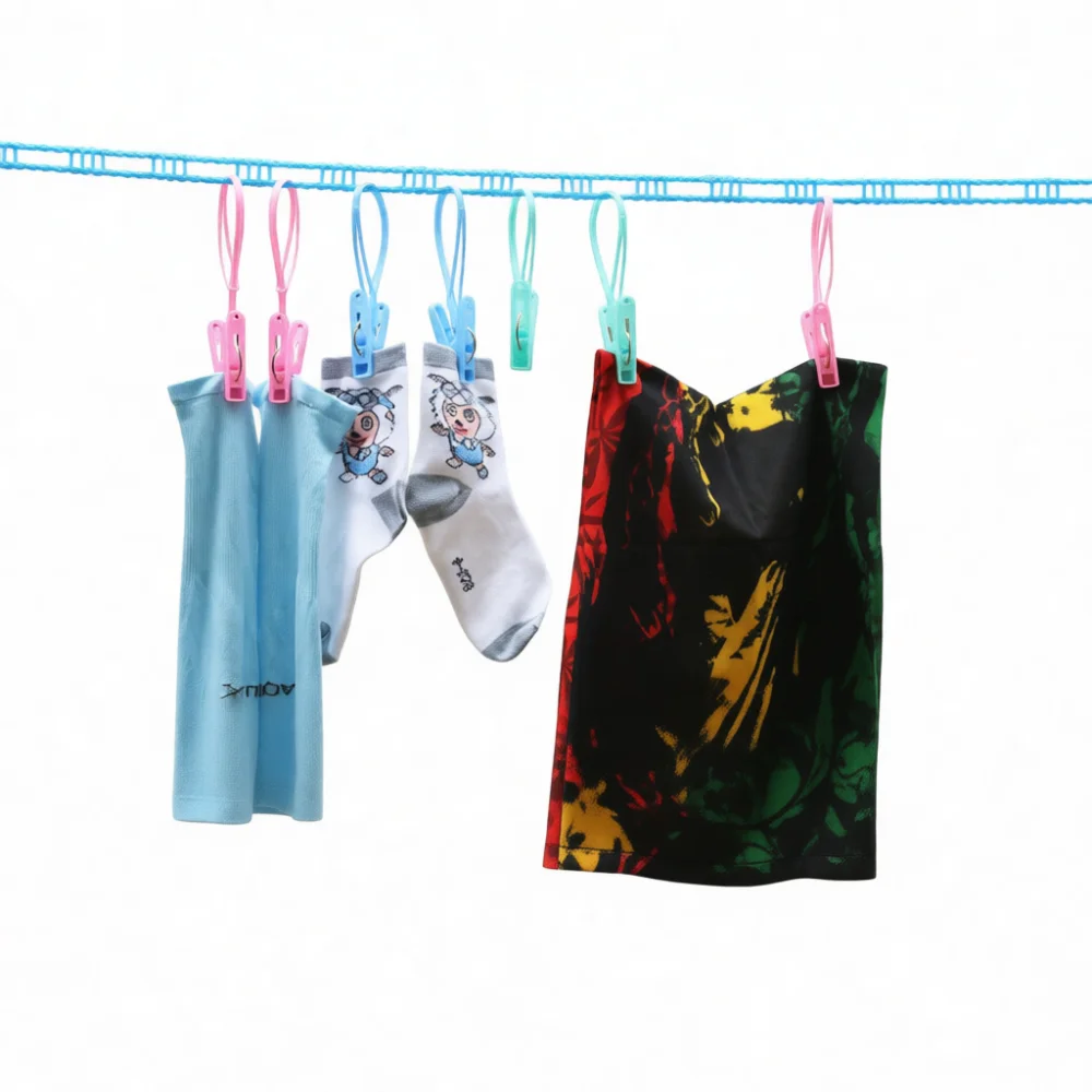 Portable Nylon Clothesline Windproof Laundry Rope Anti Slip Drying Line For Outdoor Camping Hiking RV Travel Essentials