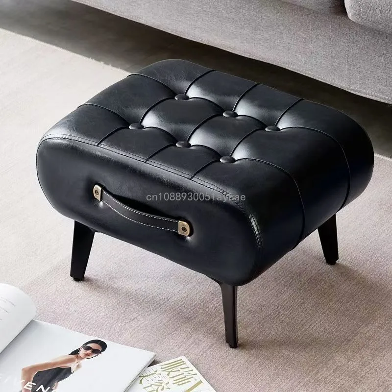 

Home Door Low Stool Living Room Simple Sofa Pedal Stool Coffee Table Leather Stool