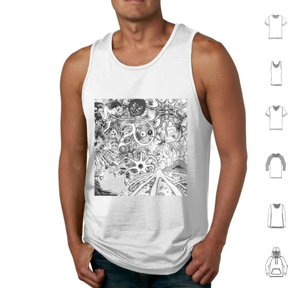 Fragments Of Horror Tank Tops Print Cotton Horror Manga Shojo Shoujo Kawaii Creepy Scary Guro Thriller Anime Manga Cap