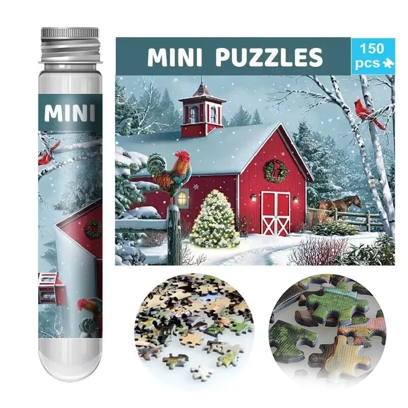 

150pcs Mini Jigsaw Puzzles for Adults Micro Jigsaw Test Tube Tiny Puzzle Challenging Puzzle Difficult Home Decor Entertainment