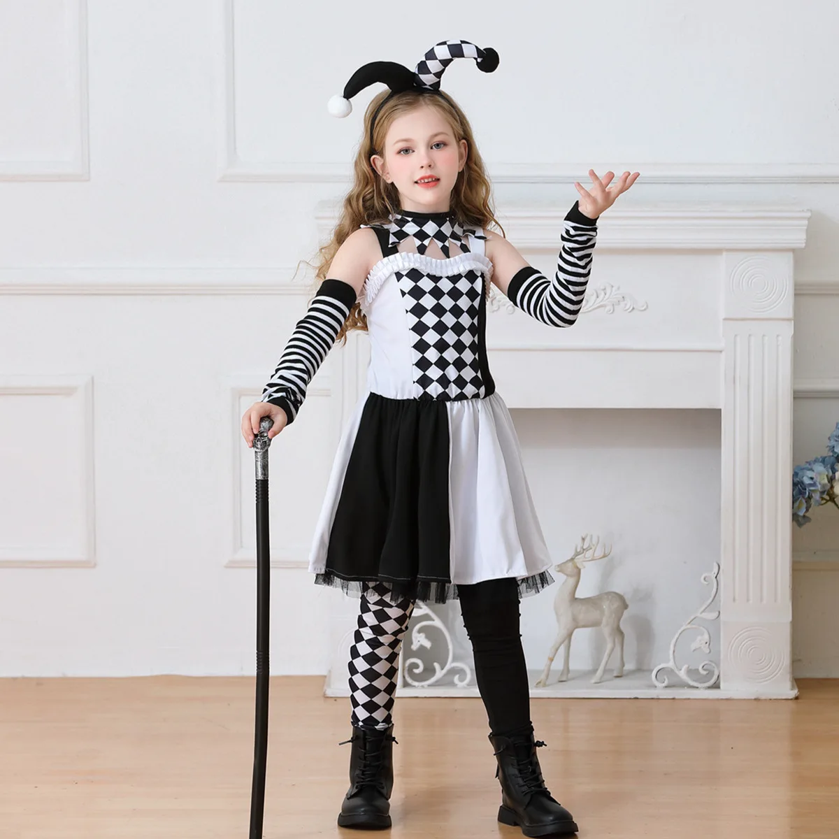 

Halloween Children's Clown Costumes Circus Party Funny Carnival Costumes Girls Dresses