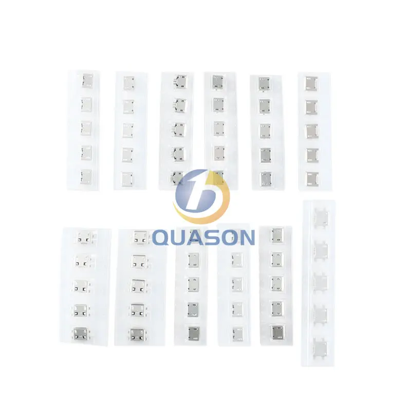 60pcs/lot 5 Pin SMT Socket Connector Micro USB Type B Female Placement 12 Models SMD DIP Socket Connector