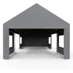 Carport-Garaje portátil de gran tamaño, refugio grande al aire libre, 13 'x 25' Dosel resistente y marco reforzado, 4 puertas