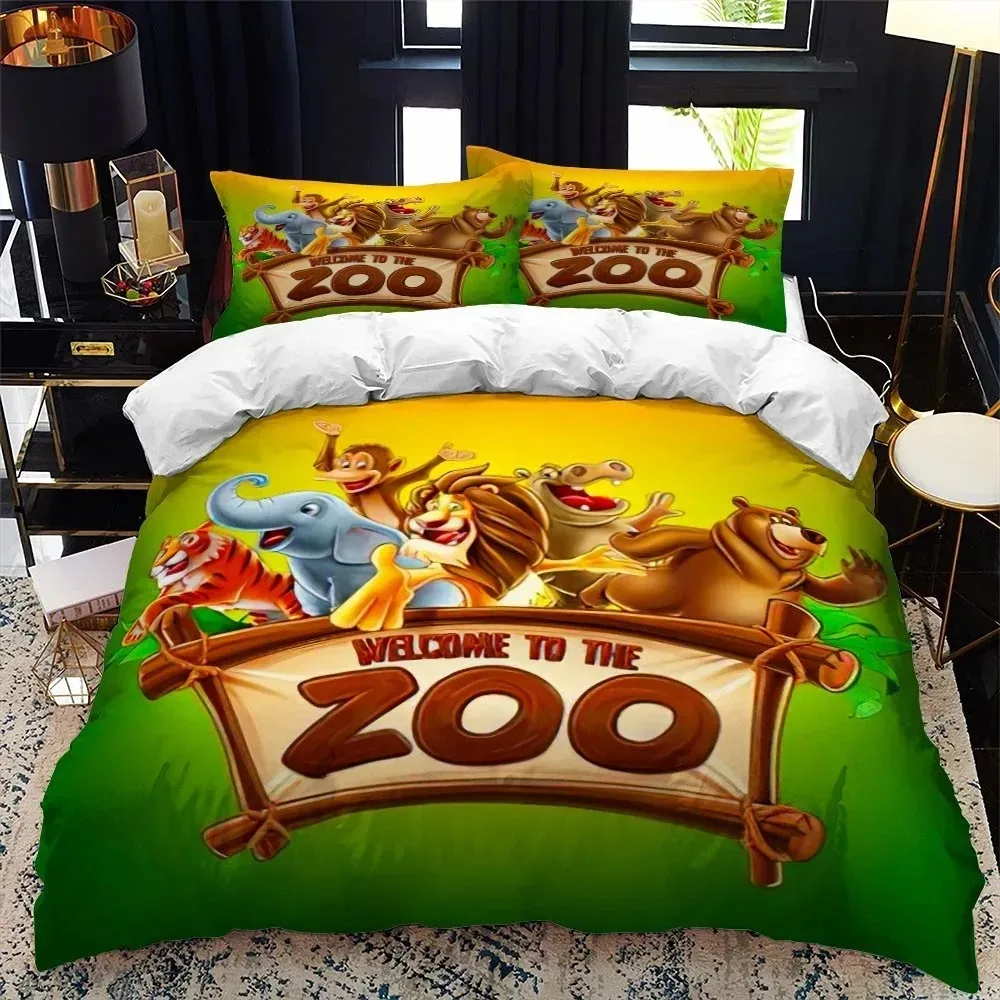 

Cartoon Zoo Animal Bedding Set Boys Girls Twin Queen Size Duvet Cover Pillowcase Bed Kids Adult Fashion Home Textileextile