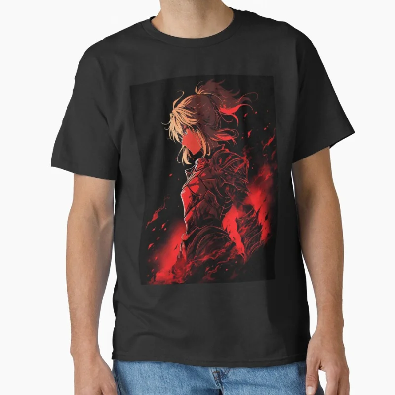

Son of Saber Graffiti 80s Manga Fate stay night video game Anime T shirt for men 100% cotton print Large size gift tops S-6XL