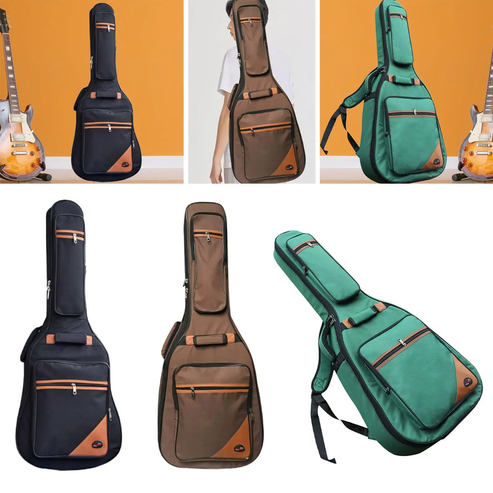 Bolsa de guitarra 42 pulgadas impermeable doble hombro suave grueso acolchado funda de guitarra