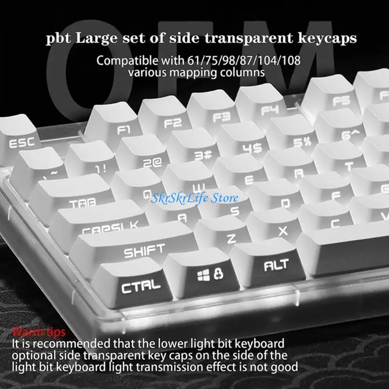

E65E 133 Keys RGB Side-Engraved Keycap Set OEM Profile for Mechanical Keyboard Keypad