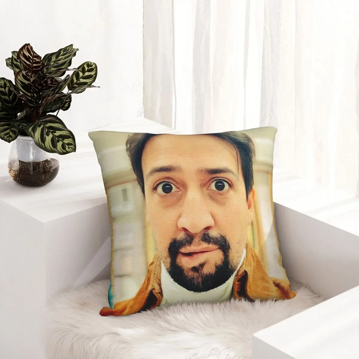 لين مانويل ميراندا عض له الشفاه مربع المخدة غطاء الوسادة الراحة كيس وسادة رمي غطاء وسادة للمنزل غرفة نوم السيارة