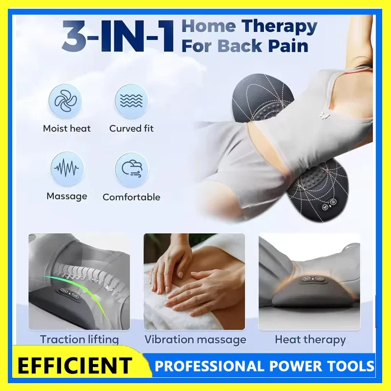 

3-in-1 Back Massager with Relief Bed Sleeping Shiatsu Deep Tissue Portable Shoulder Lower Back Pain Relief Waist Massager