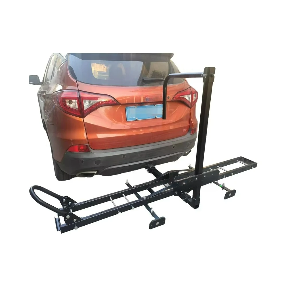 Universal Heavy Duty Black Motorbike Cargo Rack Fat Bike Rear Carrier Powder Coated with Lights Rack and Stand Rod Motorcycle