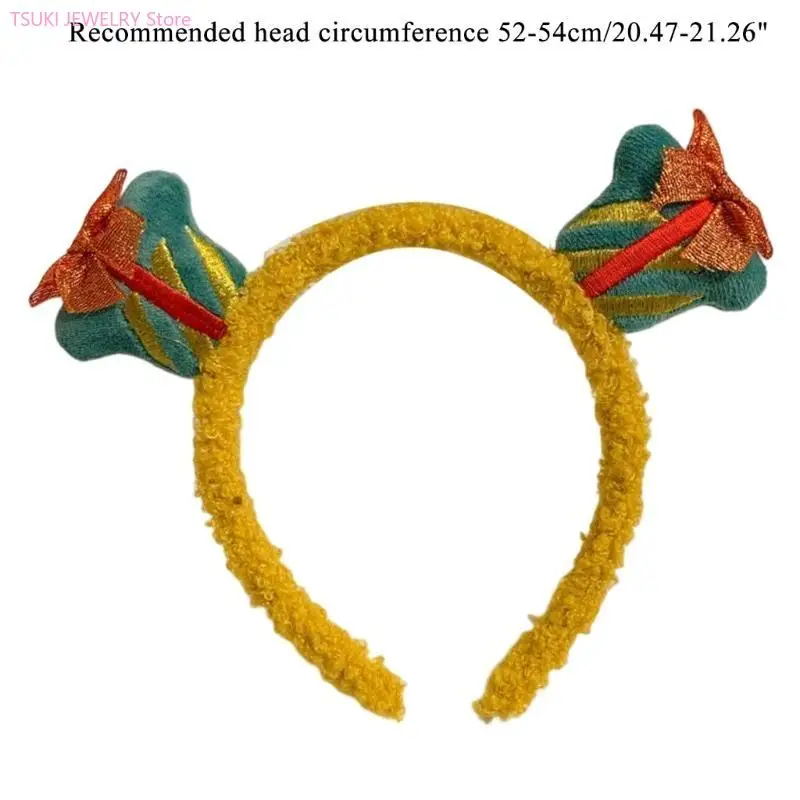 62KE 크리스마스 플러시 머리띠 헤어 후프 눈사람 헤어 밴드 크리스마스 사슴 머리띠