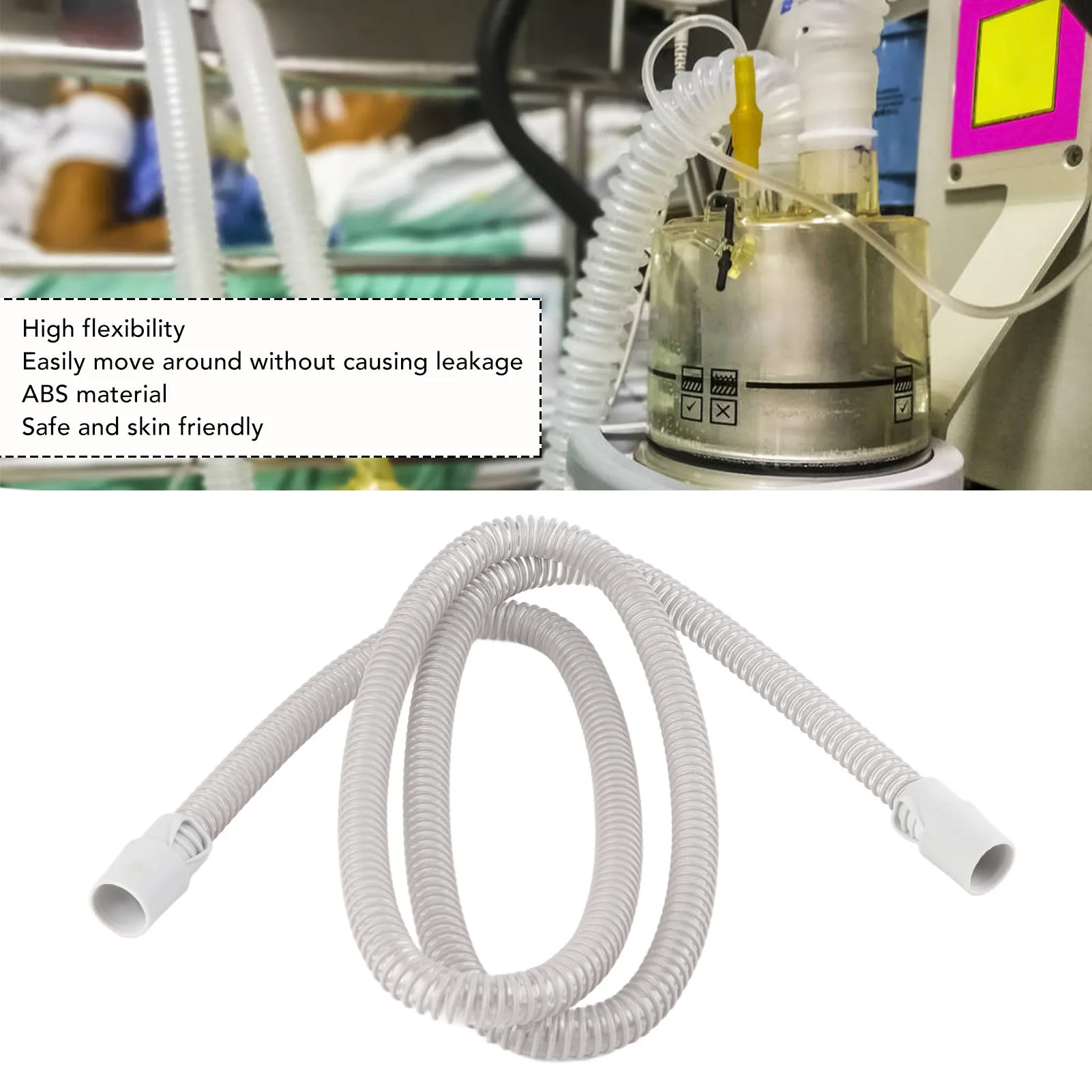 15mm Breathing Machine Hose High Flexibility Universal Face Shield Connecting Threaded Tube