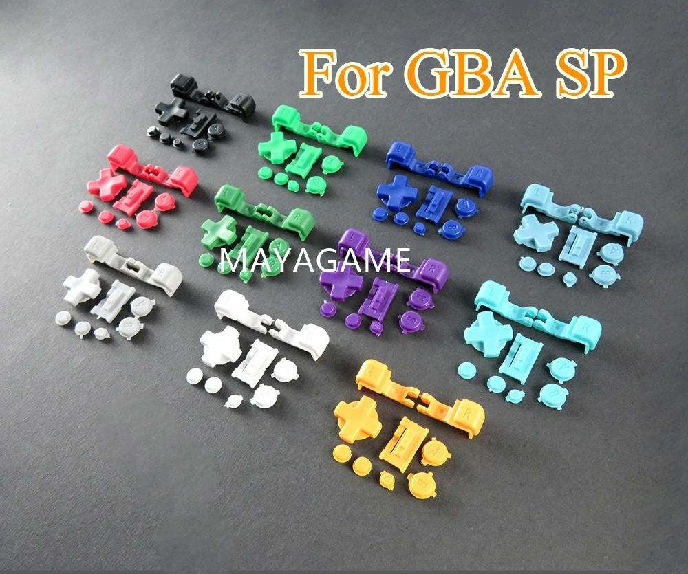 

40sets Clear For GBA SP Buttons Replacement LR AB D PAD Button Key Part for Gameboy Advance SP